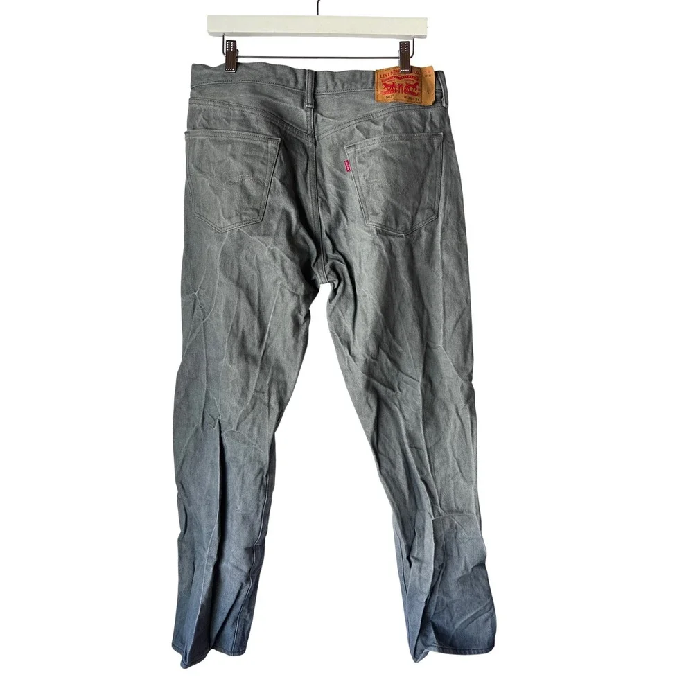 Levis 501 Original Fit Mens Gray Straight Leg Cotton Denim Jeans 36x34
